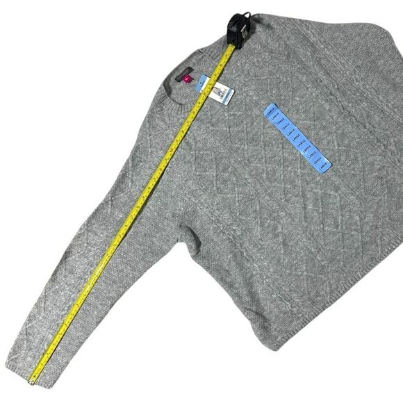 Vince Camuto Women's Cable Sweater Light Heather Grey Size L - Picture 6 of 8